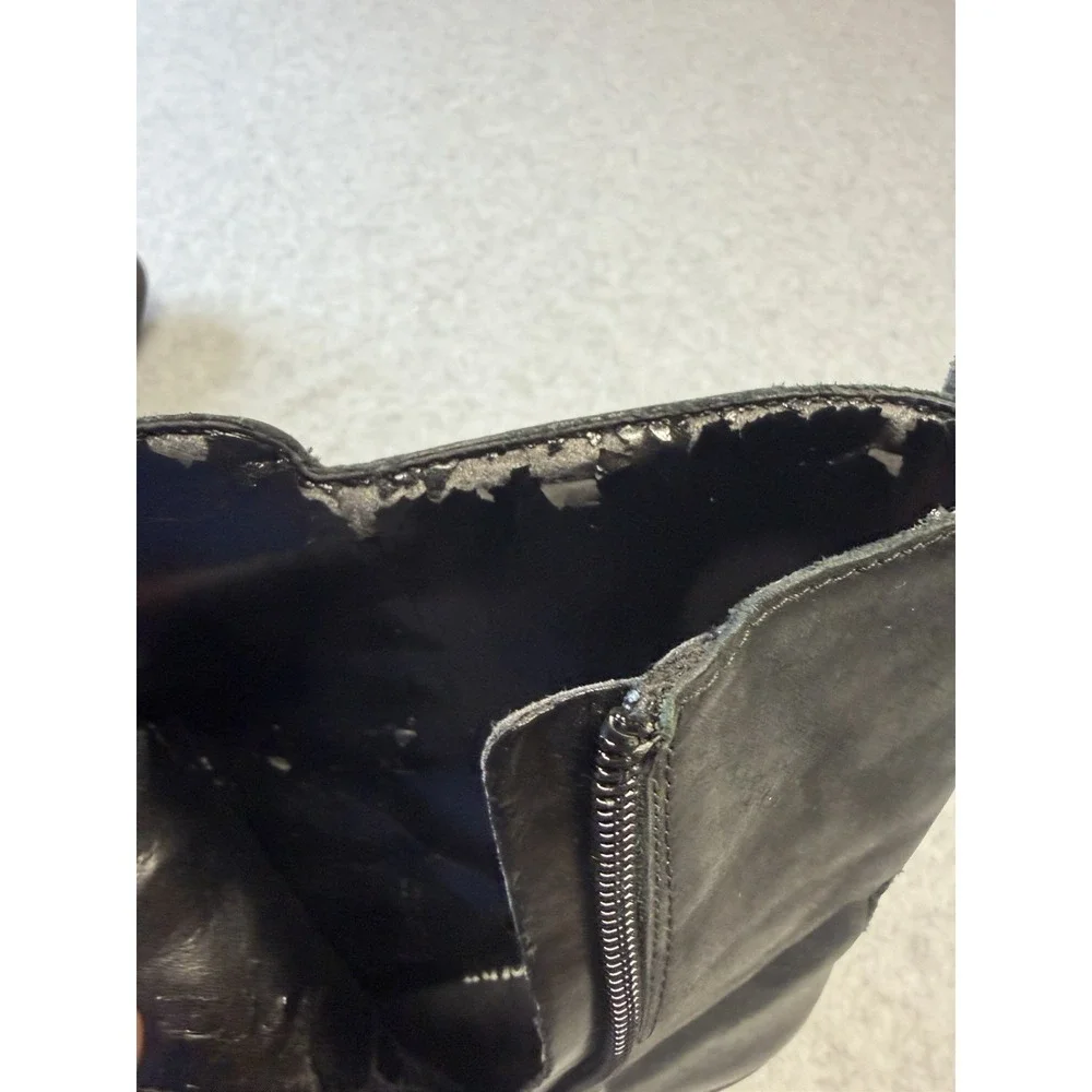 Enzo Angiolini Womens Boots Moto Combat Easaharia Black Leather Size 6.5 M